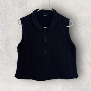 Me+em zip front cotton sweatshirt vest